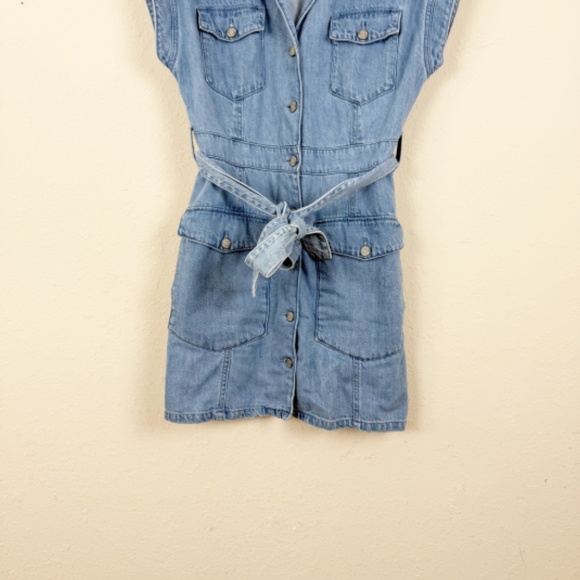 Boyish The Joe Safari Blue Denim Belted Dress Size Medium - Picture 2 of 6